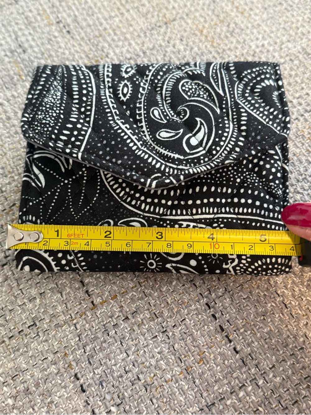 Vera Bradley Black and White Paisley Quilted Wallet